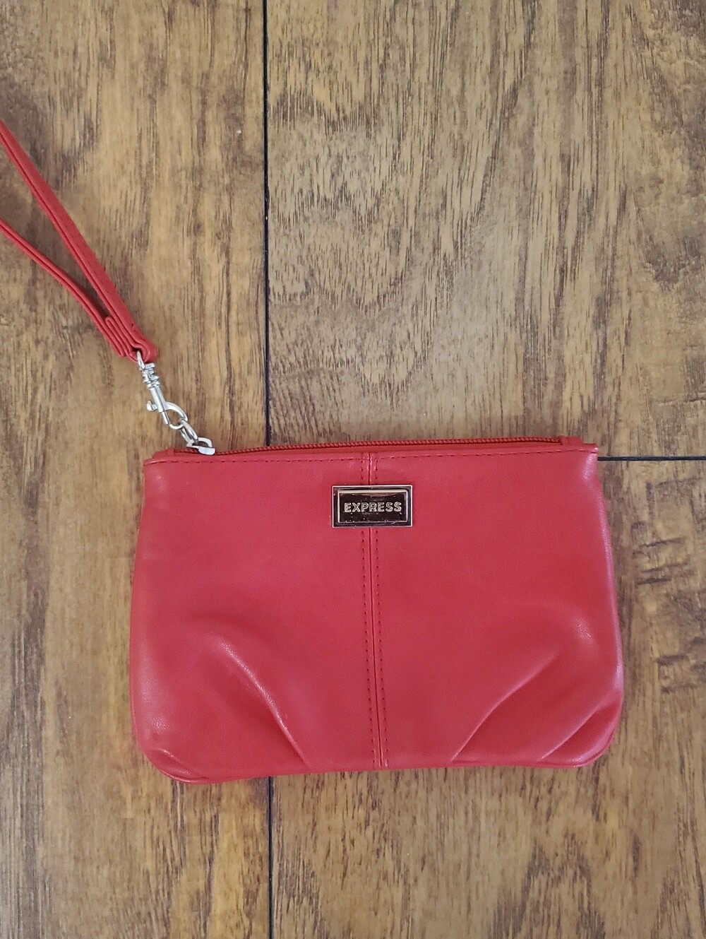 Express Red Faux Leather Wristlet Clutch